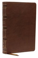NKJV Single-Column Wide-Margin Reference Bible Brown Thumb Indexed (Red Letter Edition) Premium Imitation Leather