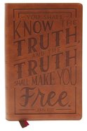 NKJV Personal Size Large Print End-Of-Verse Reference Bible Verse Art Cover Collection Brown (Red Letter Edition) Premium Imitation Leather