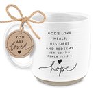 Ceramic Mug: Hold on to Hope (Jer. 30:17, Psalm 103:2-5) White, Raw Bottom (591 Ml) Homeware