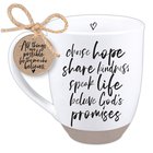 Ceramic Mug: Today I Will Choose Hope (Psalm 33:20, Gal. 6:9-10, Prov. 18:21, Prov. 3:5-6) White, Raw Bottom (591 Ml) Homeware