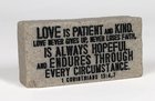 Scripture Block: Love (1 Cor. 13:4 & 7) (Cast Stone) Homeware