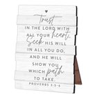 Tabletop Plaque, Stacked Wood: Trust (Proverbs 3:5-6) Easel Back (Mdf) Homeware