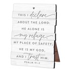 Tabletop Plaque, Stacked Wood: My Refuge (Psalm 91:2) Easel Back (Mdf) Homeware