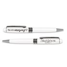 Metal Pen: You Are Amazing White, Artisan Doodles (Phil. 1:3) Stationery