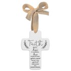 Christmas Ceramic Cross Ornament: Faith, Doodle Textured Homeware