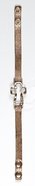 Leather Bracelet: Cross, Snap Closure, Brass Overlay Jewellery