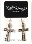 Earrings: Gold Cross, Zinc Based Jewellery