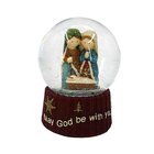 Resin Holy Family Waterglobe, Colored, May God Be With You Homeware