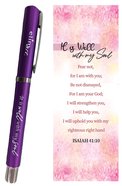 Gel Pen/Bookmark Set: It is Well With My Soul Purple Pen (Isaiah 41:10) Stationery