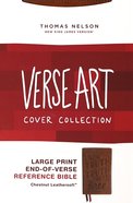 NKJV Personal Size Large Print End-Of-Verse Reference Bible Verse Art Cover Collection Brown (Red Letter Edition) Premium Imitation Leather