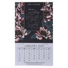 2023 Mini Magnetic Calendar: Walk By Faith, Navy Floral Calendar