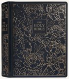 KJV Large Print Note-Taking Bible Navy Blue Floral (Black Letter Edition) Imitation Leather